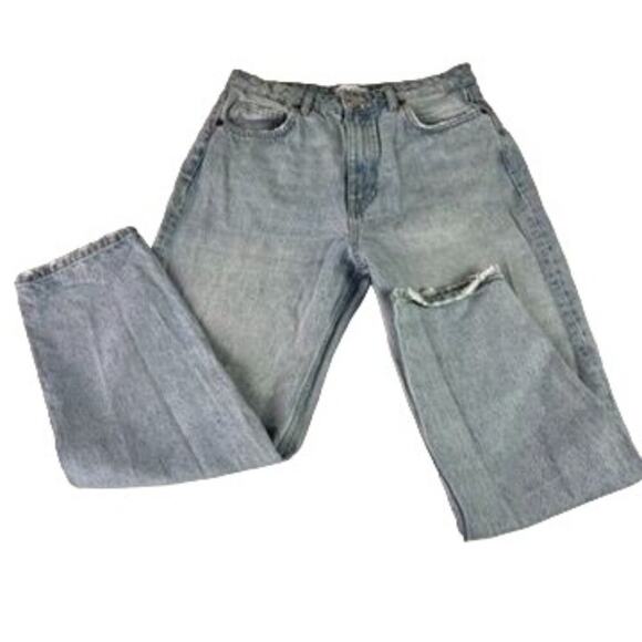 Zara High Rise Jeans Women's Size 10 Light Wash Blue Straight - Picture 5 of 13
